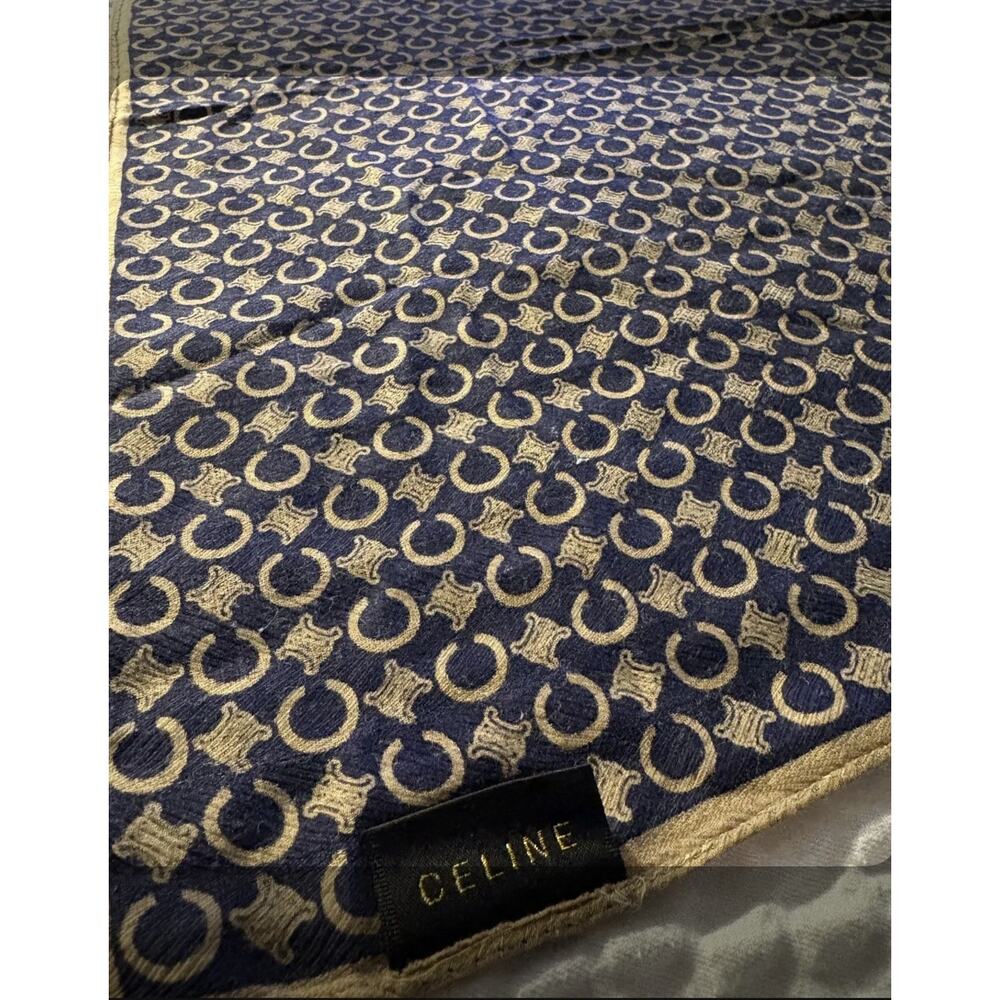 CELINE Vintage Monogram “C” Logo Square Scarf
Navy/Gold 19″ Designer - Picture 2 of 4